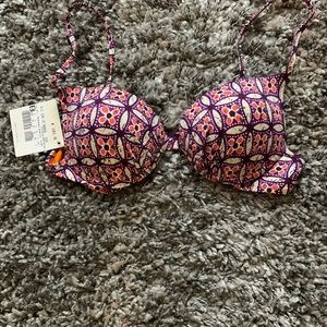 Womens two piece bathing suit including a cover up.